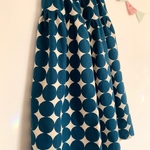 ＊middle dots♪綿麻ロングティアードスカート(blue)＊