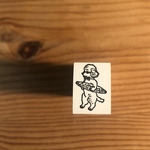 プードルとフランスパン　はんこ