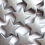 8個 シルバー スター ラバー ビーズ