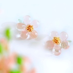 桜 春待ち ガラス ピアス 春 イヤリング 春 ピアス 桜 イヤリング 桜 サクラ  ソメイヨシノ 河津桜 ピンク