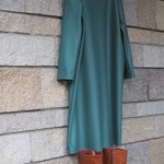 圧縮ウールニット　ターコイズゆったり　ハイネックワンピース