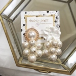ヴィンテージ 結婚式 大ぶりフラワーとパールのつぶつぶピアス/イヤリング ウェディング 花 アンティーク レトロ 