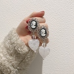 カメオとレースハートピアス/イヤリング