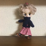 イチゴの刺繍いり　タートルネックセーター　ワンピースセット