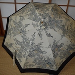 紗の縁取りの日傘（傘袋付き）