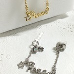 ★ＮＥＷ　イヤフォンジャック＆充電口セット　（Peace＆スター＆クリスタル）