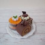 チョコケーキ3種SET【C】☆フェルトケーキ