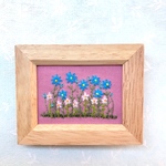 刺繍フレーム💐お花畑 インテリア雑貨 ミニフレーム 飾り