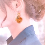 Tree＊おお振り＊ハートの木のブルーリボンのピアス/イヤリング