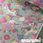 110×50★ユニコーン・ハート・リボン★水色