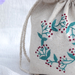 リース刺繍の贈り物(受注製作)　木苺のリース