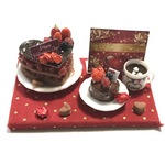 hand made  ミニチュア　ドールハウス      バレンタインチョコレートケーキ
