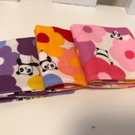 【送料無料☆】16×16 ガーゼハンカチ お花とパンダ 3枚セット