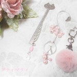 ＊猫ちゃん福袋＊イヤーフック・バッグチャーム・ものさし3点セット（ピンクカラー）