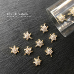 ※現品限り※【高品質】【2個】銅製 CZ 雪の結晶チャーム B/16mm[ゴールド]【CH-015go】