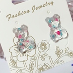 クリアくまとつぼみピアス