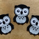 黒ふくろう刺繍ワッペン  小