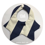 ●お星様スタイ/ビブ●  wide slant stripe［vintage blue］斜めストライプ　ワイド　ビンテージブルー　ヒッコリー　ストライプ　男の子　女の子