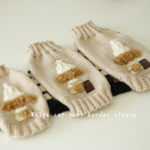 ki＊様専用お買い物ページ   Gold ribbon knit ,  White cap knit border sleeve 