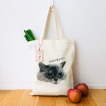 おおきな猫エコバッグ　BLACK