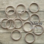 【10個】20mm ツイスト デザイン リング サークル アンティークシルバー