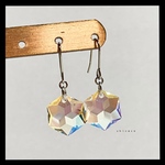 SWAROVSKIヘキサゴンピアス／イヤリング クリスタルシマー