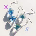 雲レジン☆幸せの空玉揺れるピアス