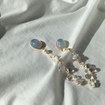 stone ×pearl パールロングピアス