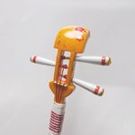 かんざし 「三味線」赤支子（あかくちなし）１１（麻の葉）