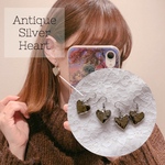 アンティークハート 小ぶり シルバー シンプル ピアス/イヤリング