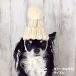 ★冬物セール★小型犬用ポンポンニット帽