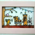 送料無料*ステンドグラス風*森の音楽会♪  