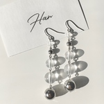 シルバー×クリアピアス/イヤリング ワイヤーピアス/イヤリング