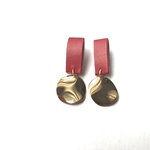 〜レッドレザーチタンピアス〜