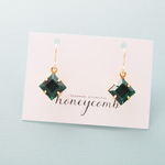 14kgf Vintage Emerald Swarovskiピアス