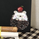 再販☆ハリネズミ黒板フシュ顔