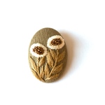 tocohana  ⅲ 刺繍ブローチ   ベージュホワイト