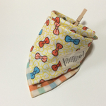 【sale】ガーゼのハンカチ バンダナスタイ 黄色のカラフルリボン☆