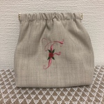 イニシャル刺繍バネポーチ