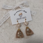 vintage ribbonのHeart earring