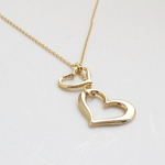 〈ハート&ハート〉ラブリーＹラインネックレス　*G