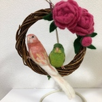 ※専用ページです※mikitowa様ご依頼のアサギリインコちゃんとアキクサインコちゃんのリースです♪羊毛フェルト