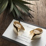  deformed square  gold  earring
