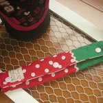 水筒の肩紐カバー＊いちご色