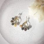 天然石トルマリン小さめ♪スタッドピアス／サージカルステンレス　ゴールド