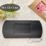 【5枚 ギフトボックス】16cm×7.8cm×3cm  ブラック  窓付き  ワイドボックス  梱包  箱♡ #20209