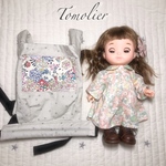 Tomolier  ドールキャリア　グレー×パッチワークストーリーズ