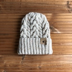1点のみ＊アラン模様のニット帽《クリーム》