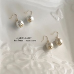 ☆コロンと上品なコットンパールピアス／イヤリング／揺れる
