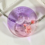 夜桜 月の満ち欠け  ヘアゴム  レジン
